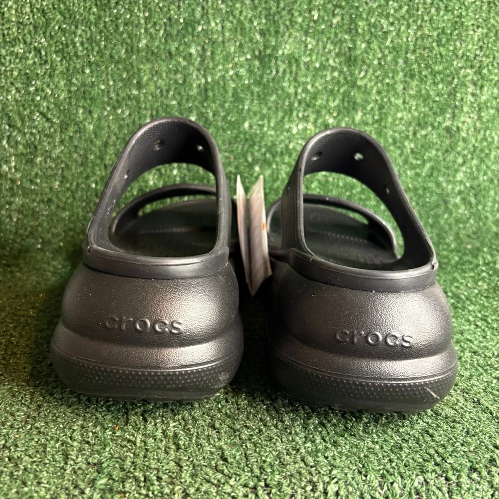 NEW Crocs Crush Sandal Platform Two Strap Gorpcore Slide Black Womens 11 Mens 9